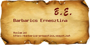Barbarics Ernesztina névjegykártya